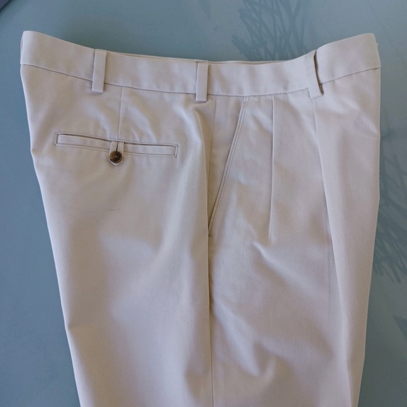 Brooks Brothers 346 Men's Khaki Cotton Pleated Dress Pants Size 35x32 - Picture 4 of 7